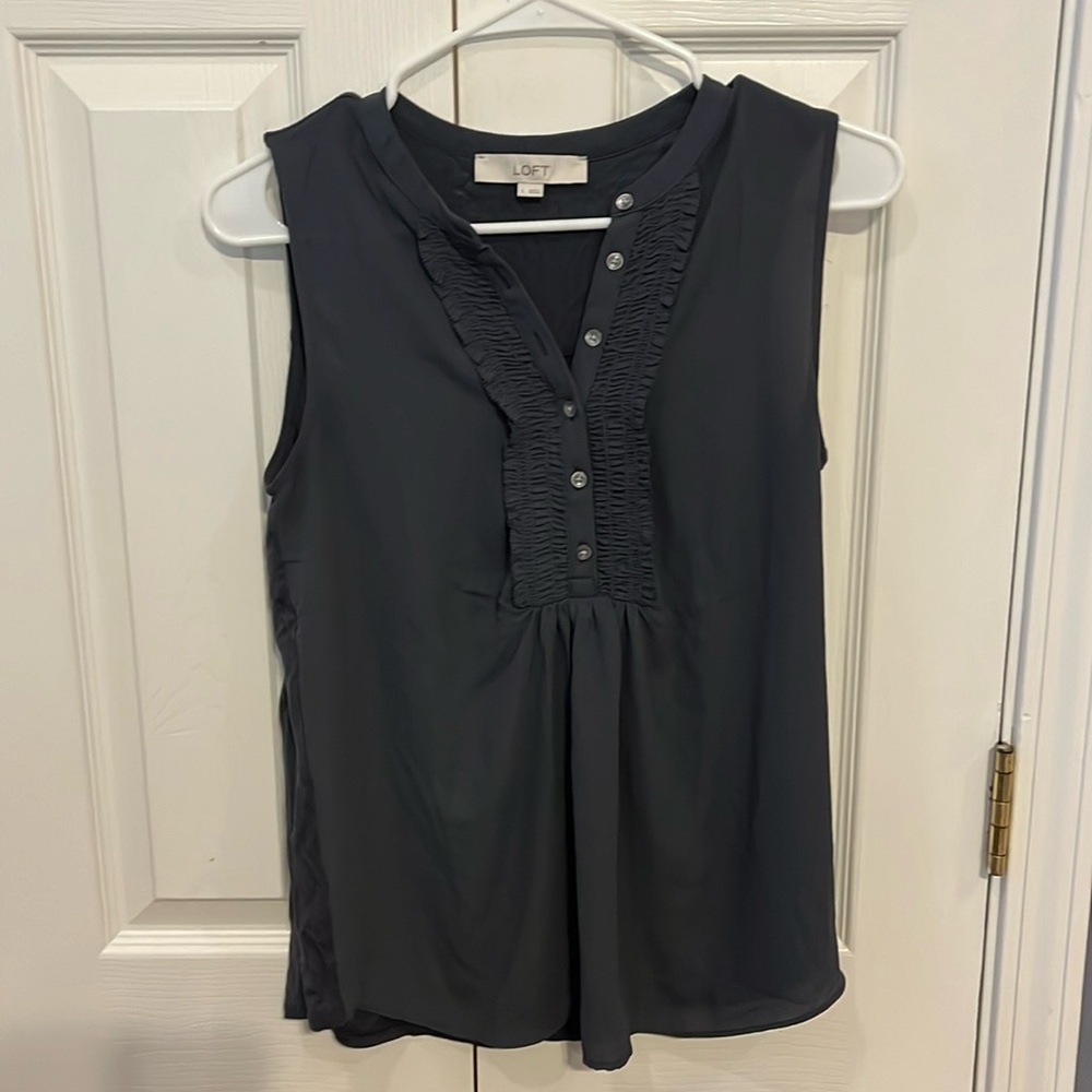 Dark grey LOFT blouse